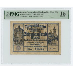 GDAŃSK - 10,000 marks 1923 - PMG 15