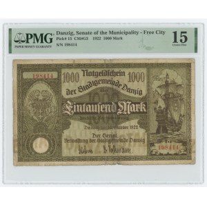 GDAŃSK - 1000 marks 1922 - PMG 15