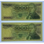 5 000 zlotých 1982 - séria BW - 2 kusy