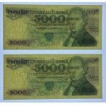 5.000 złotych 1982 - seria BW - 2 sztuki