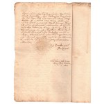 Wypis z ksiąg burmistrzowskich Babimostu 1792 - Jeziorna + znak herbowy
