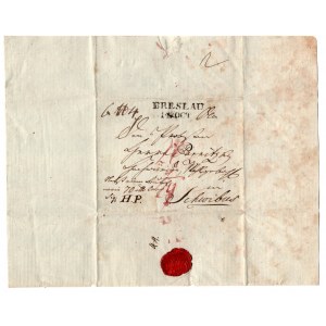 BRESLAU / Breslau Brief von 1818 mit Wappenmarke und Aufschrift C.B.R.