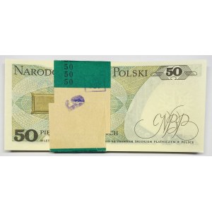 Paczka Bankowa 100 sztuk 50 złotych 1988 wraz z banderolą - seria HS
