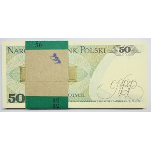 Paczka Bankowa 100 sztuk 50 złotych 1988 wraz z banderolą - seria GS