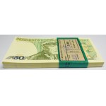Paczka Bankowa 100 sztuk 50 złotych 1988 wraz z banderolą - seria GS