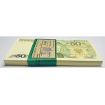 Paczka Bankowa 100 sztuk 50 złotych 1988 wraz z banderolą - seria GW