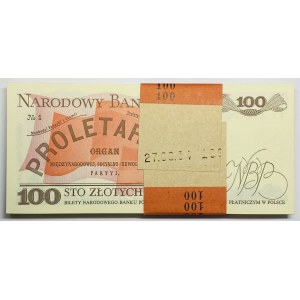 Paczka bankowa 100 sztuk - 100 złotych 1988 seria TK