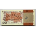Paczka bankowa 100 sztuk - 100 złotych 1988 seria TH