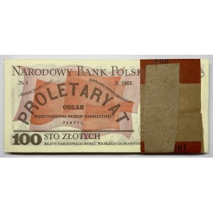 Paczka bankowa 100 sztuk - 100 złotych 1988 seria TL
