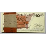 Paczka bankowa 100 sztuk - 100 złotych 1988 seria RB