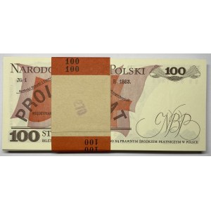 Bank parcel 100 pieces - 100 zloty 1988 series SR