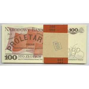 Paczka bankowa 100 sztuk - 100 złotych 1988 seria TM