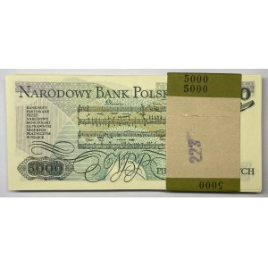 Paczka bankowa 5.000 złotych 1988 - CS - 100 sztuki , różna numeracja - RZADKA