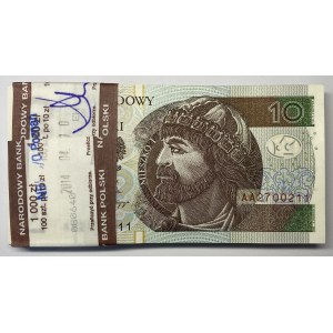 PACZKA 100 sztuk -10 złotych 2012 - seria AA