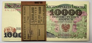 Paczka bankowa 10.000 złotych 1988 - AN - 100 sztuk - RZADKA