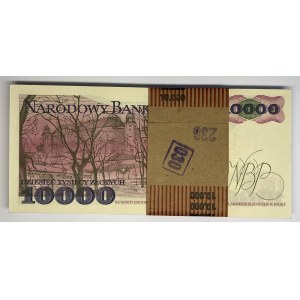 Paczka bankowa 10.000 złotych 1988 - AN - 100 sztuk - RZADKA