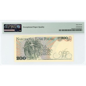 200 złotych 1988 - seria EE pełny numer radarowy 0800080 - PMG 67 EPQ