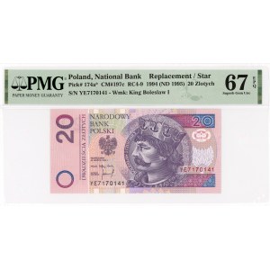 20 złotych 1994 - seria zastępcza YE - PMG 67 EPQ