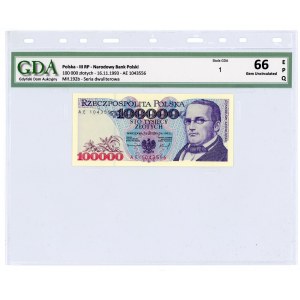 100,000 zloty 1993 - series AE - GDA 66 EPQ