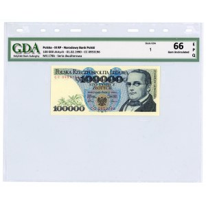 100.000 złotych 1990 - seria CC - GDA 66 EPQ