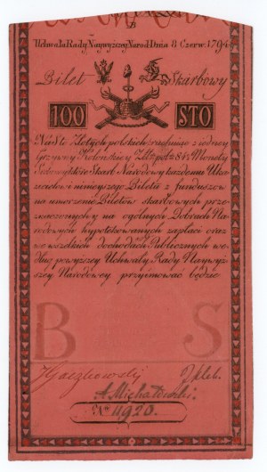 100 złotych 1794 seria C PIEKNY STAN ZACHOWANIA