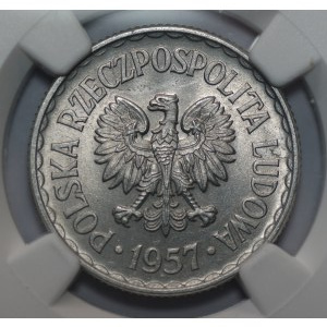 1 złoty 1957 - NGC MS64 - NAJRZADSZY ROCZNIK