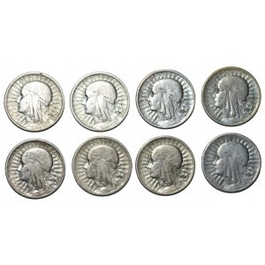 II RP - Set of 8 coins - Polonia (1933-1934)