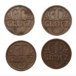 Second Republic - Set of 4 x 1 penny (1933-1938)