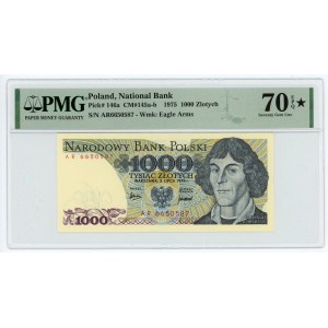 1 000 PLN 1975 - série AR - PMG 70 EPQ ★ MAX NOTA