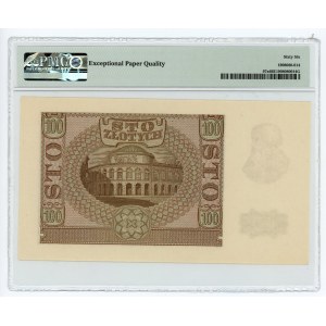 100 złotych 1940 - Fałszerstwo ZWZ seria B - PMG 66 EPQ