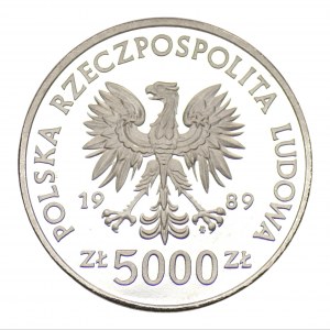People's Republic of Poland - 5000 zloty 1989 - WŁADYSŁAW II JAGIEŁŁO - half-figure SAMPLE nickel