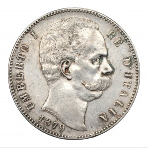 ITALY - 5 lire 1879 Umberto I
