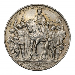 GERMANY -Wilhelm II - 2 marks 1913 - 100th anniversary of the Battle of the Nations (Battle of Leipzig).