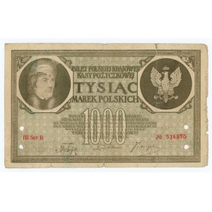 1.000 marek polskich 1919 - III Seria B FAŁSZERSTWO