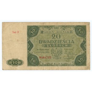 20 zloty 1947 - D series