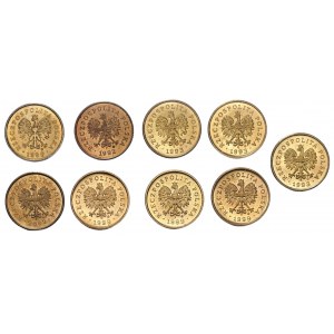 Set of 9 x 1 pennies 1992-2003