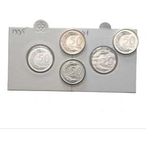 Set of 5 x 50 pennies 1991-1995