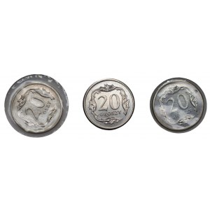 Set of 3 x 20 pennies 1997-2002