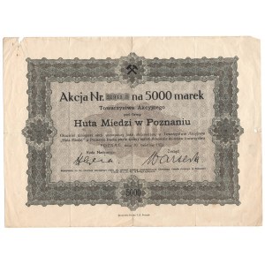 Huta Miedzi w Poznaniu Tow. Akc., 5000 marek 1921 - zestaw 2 sztuk numeracja po kolei