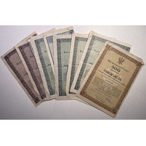 Obligacja 5% Państwowa Pożyczka Konwersyjna 1924 i 1926 - zestaw 7 sztuk