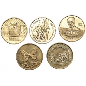 Set of 5 x 2 gold 1998-2001