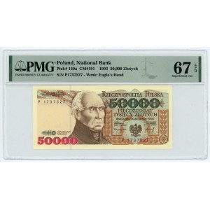 50 000 PLN 1993 - série P - PMG 67 EPQ