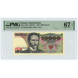 10 000 zlatých 1988 - séria DP - PMG 67 EPQ chyba na platni (5000)