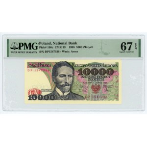 10.000 złotych 1988 - seria DP - PMG 67 EPQ błąd opisu na slabie (5000)
