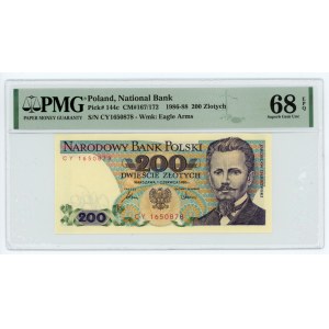 200 zlotých 1986 - séria CY - PMG 68 EPQ