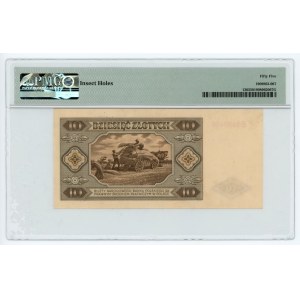 10 złotych 1948 - seria E - PMG 55