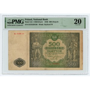 500 złotych 1946 - seria zastępcza Dz - PMG 20