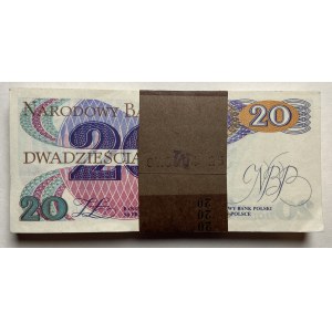 Paczka Bankowa 20 złotych 1982 seria Z Romuald Traugutt ( 100 sztuk)