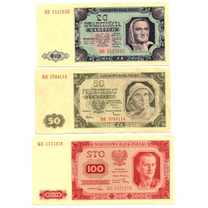 Sada 3 bankoviek 1948