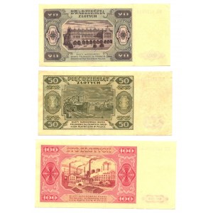 Zestaw 3 sztuk banknotów 1948